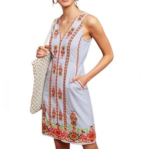 Maeve Madeline Embroidered Shift Dress Size 00